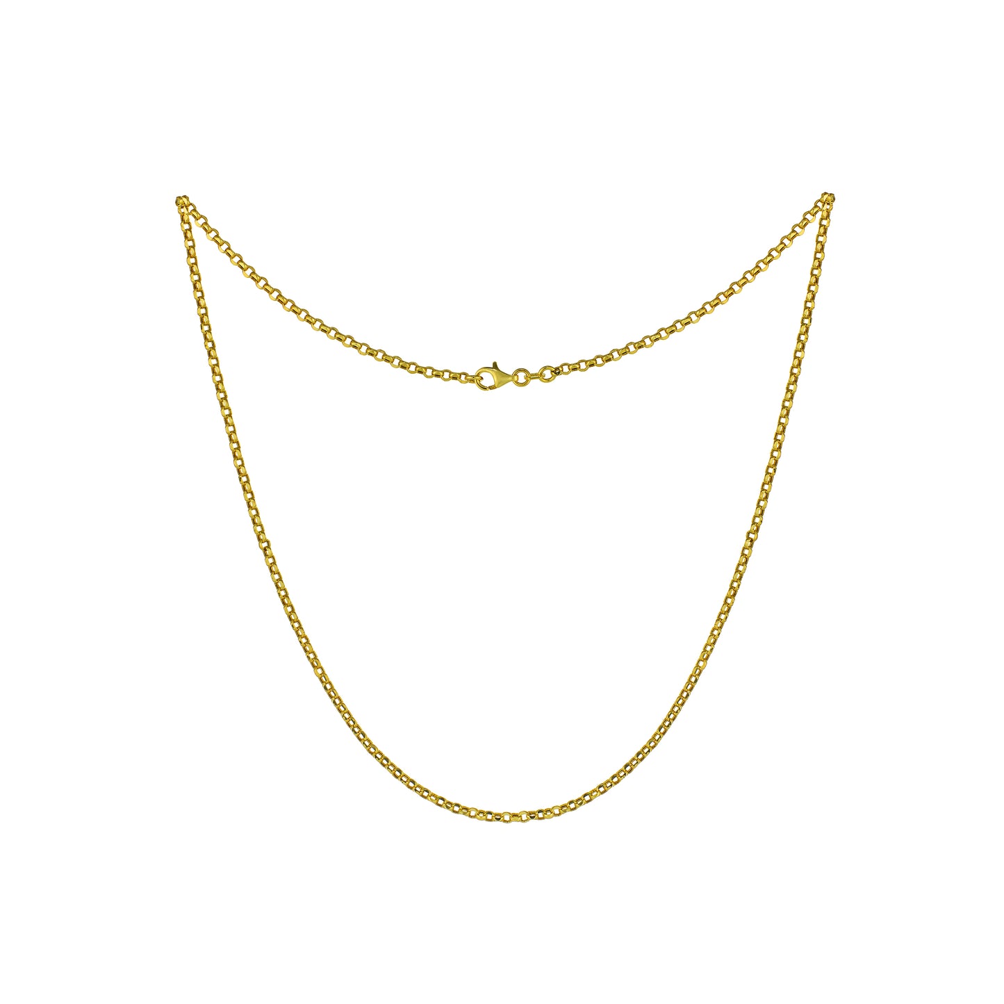 Belcher chain, 9 carat, solid yellow gold, 2mm, 16.5" (Ladies)