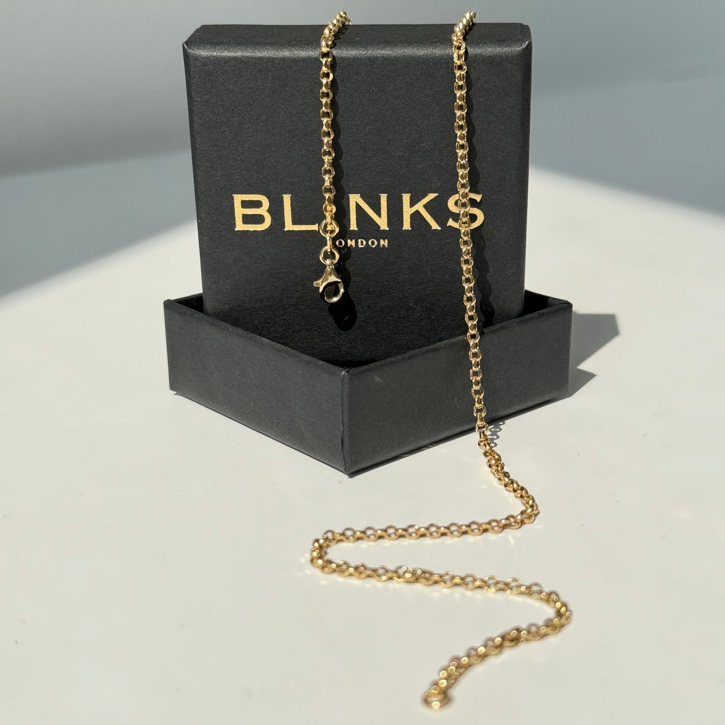 Belcher chain, 9 carat, solid yellow gold, 2mm, 16.5" (Ladies)
