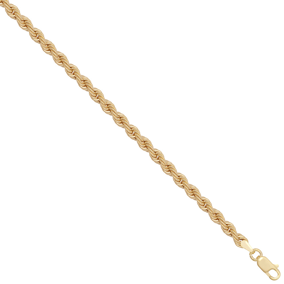 Rope chain, 9ct, hollow, 4mm, 18"