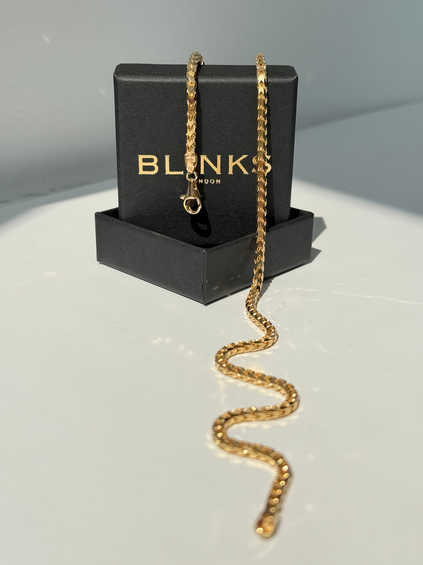 Franco chain, diamond cut, 9ct yellow gold, 3.5mm, 18"