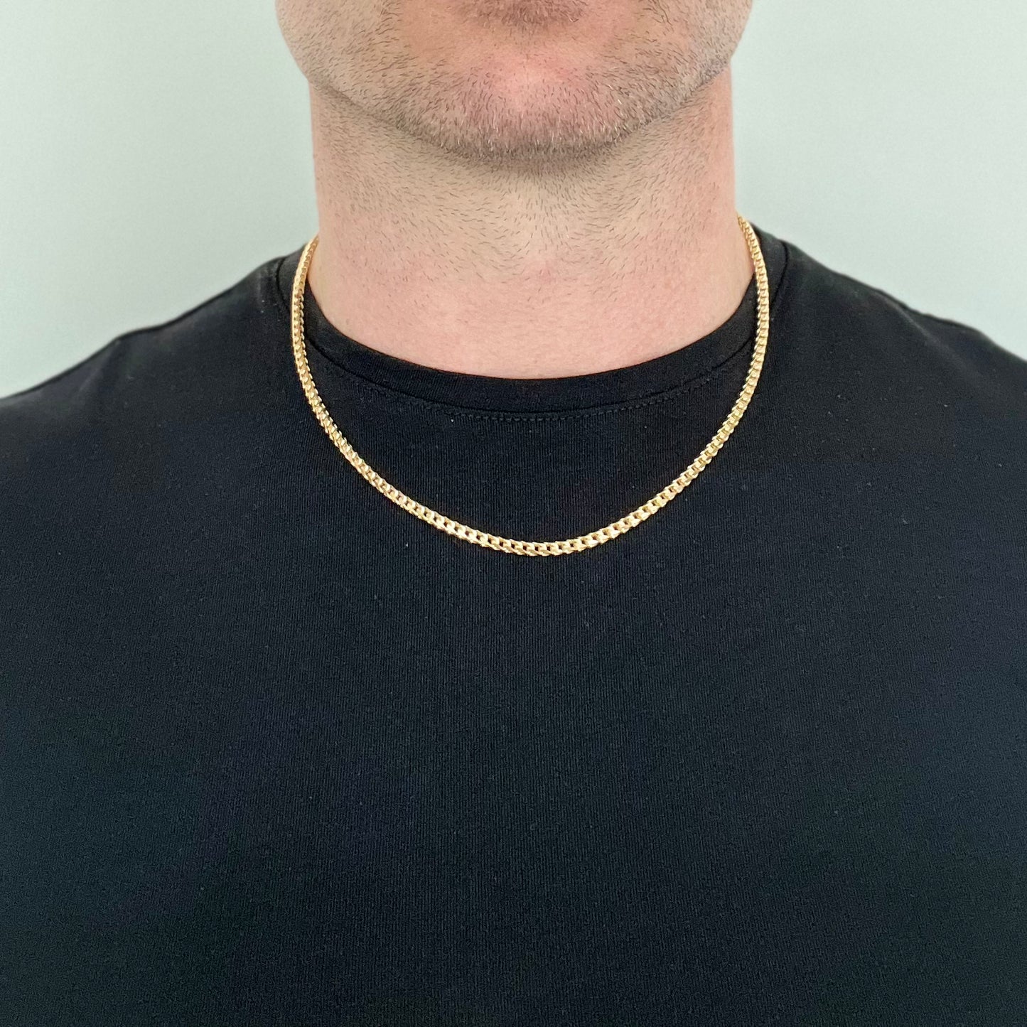 Franco chain, diamond cut, 9ct yellow gold, 3.5mm, 20"