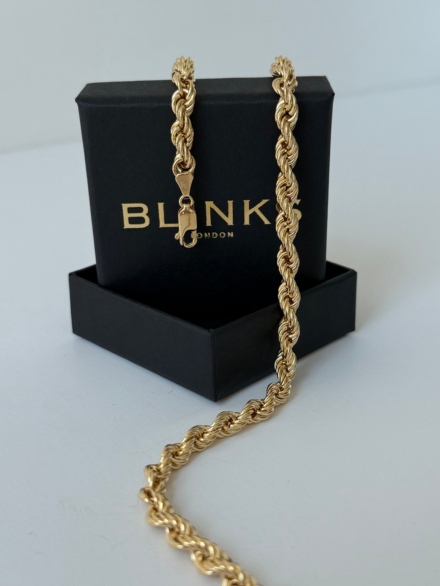 Rope chain, 9ct, hollow, 5mm, 20"