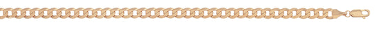 Flat curb bracelet, 9ct yellow gold, 6mm, 8.5" (Ladies)