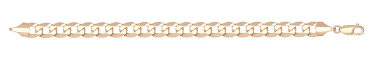Flat curb bracelet, 9ct yellow gold, 9mm, 7.5"