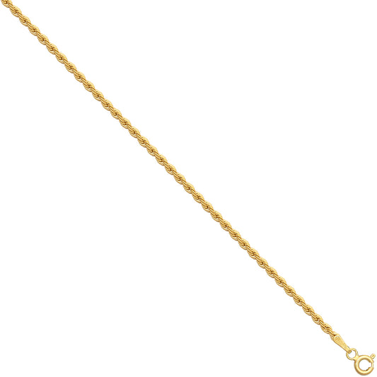 Rope chain, 9ct, hollow, 2mm, 20"