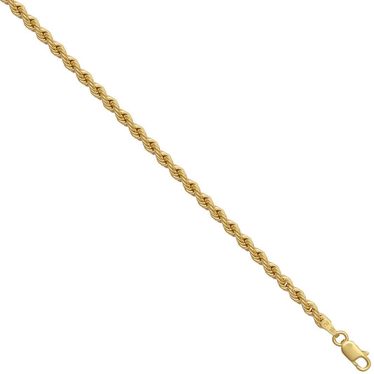 Rope chain, 9ct, hollow, 3mm, 18"
