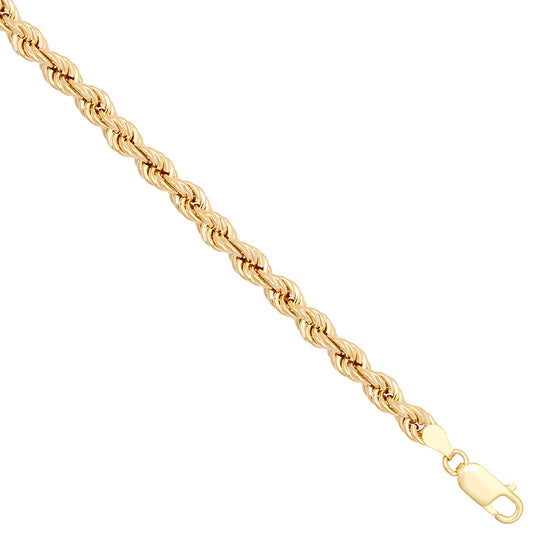 Rope chain, 9ct, hollow, 5mm, 20"