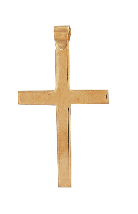 Cross, plain polished, 9ct, 25mm x 45mm