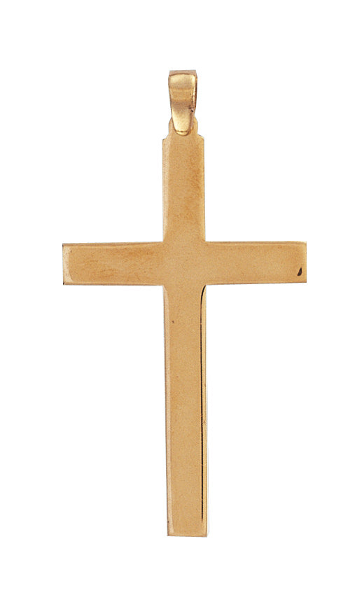 Cross, plain polished, 9ct, 28mm x 55mm