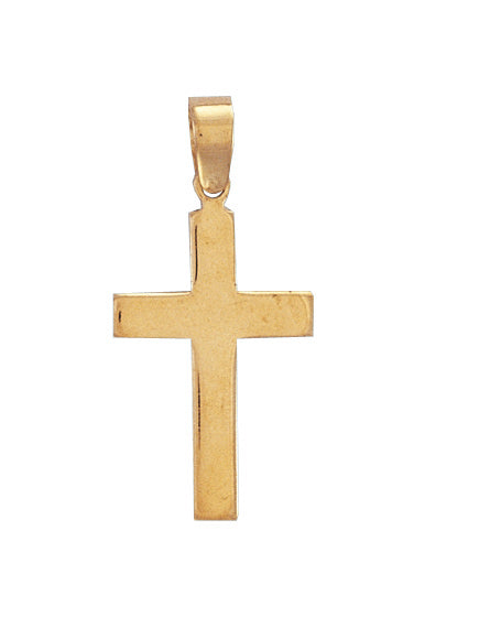 Cross, plain polished, 9ct, 15mm x 34mm