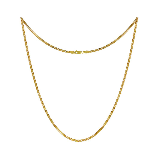 Classic Curb, Italian made, diamond cut, 9ct solid yellow gold, 2mm, 22"