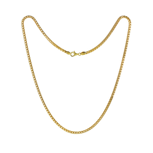 Franco chain, Italian made, diamond cut, 9ct yellow gold, 3.5mm, 22"