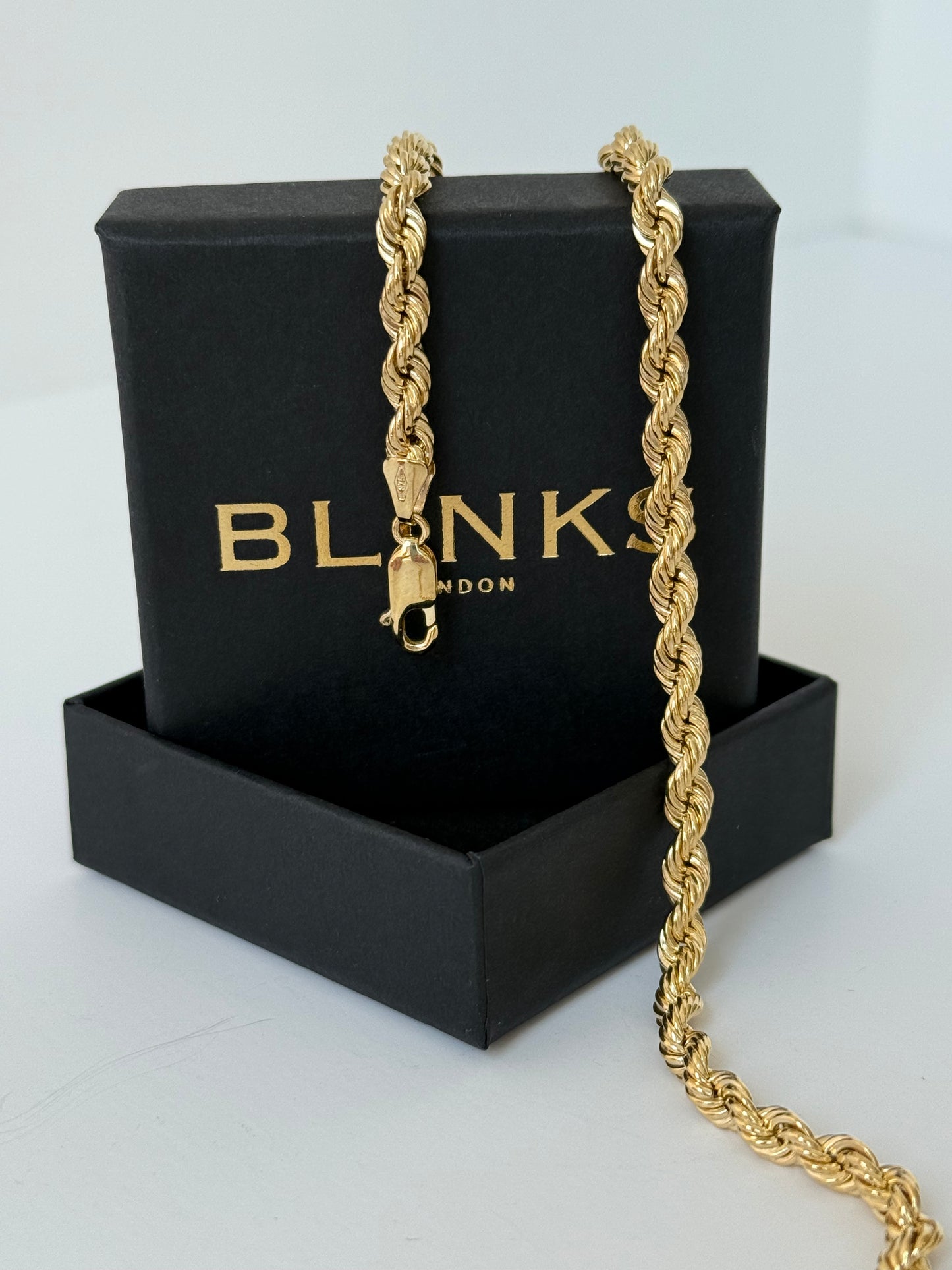 Rope chain, 9ct, hollow, 4mm, 18"